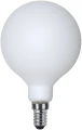 Żarówka LED E14 G95 matowa w wersji neutralnej, jednolite rozproszenie światła bez efektu olśnienia.