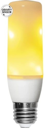 Żarówka LED E27 świeczkowa z efektem płomienia, ciepłe migoczące światło, funkcja gravity sensor dopasowująca kierunek płomienia, dekoracyjne oświetlenie.