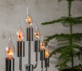 Świeczniki dekoracyjne z żarówkami LED płomyk, eleganckie oświetlenie stołowe w nowoczesnej formie, efekt realistycznego ognia.