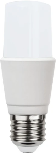 Żarówka LED E27 cylindryczna matowa, kompaktowa forma, neutralne białe światło, źródło światła do lamp i opraw, widok na białym tle.