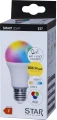 Opakowanie żarówki SMART LIGHT E27 RGB ze sterowaniem aplikacją i głosem, 806 lm, zakres barwy 2700–6500 K, produkt Star Trading.