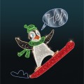 Iluminacja LED Pingwin na Snowboardzie 2D – świąteczna ozdoba w formie wesołego pingwina na snowboardzie, 240 cm wysokości, dynamiczna poza, barwne akcenty świetlne, dekoracja do zimowych aranżacji.