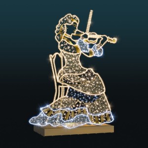 Iluminacja świetlna wolnostojąca LED Skrzypaczka 2D 2,6m wysokości AM-146023