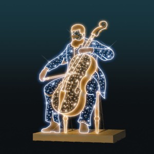 Iluminacja świetlna wolnostojąca LED Wiolonczelista 2D 3,1m wysokości AM-146024