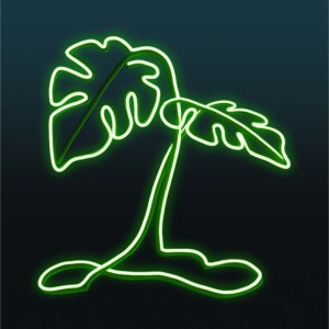 Dekoracja iluminacja NEON LED Liście Palmowe 2D 1,2m wysokości AM-145027