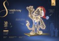 Infografika iluminacji LED Świąteczny Lew 2D – dekoracja świetlna 4,4 m x 3,45 m, 9700 LED, metalowe zdobienia i siatka rombowa podkreślające detale.
