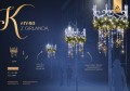 Iluminacja świąteczna LED Korona z Girlandą 3D AM-130149, wizualizacja miejskiej dekoracji latarniowej o wysokości 130 cm.