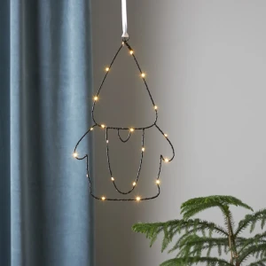 Dekoracja Św. Mikołaj wiszący Led SANTA 37cm na baterie