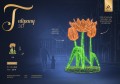Tulipany LED 3D dekoracyjny fotopunkt z podświetlaną kompozycją kwiatową, instalacja parkowa do zdjęć ustawiona w przestrzeni miejskiej, przyciągająca uwagę intensywnym światłem i efektowną, przestrzenną formą roślinną. ID 123481.