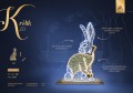 Dekoracja wielkanocna LED królik 2D – iluminacja świetlna zająca wielkanocnego wykonana z kilkuset punktów LED, dekoracja do parków, rynków i przestrzeni miejskich, wysokość 1,6 m, szerokość 1 m, model ID 126897.