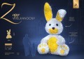 Zając Wielkanocny 3D LED o wysokości 4,2 m i szerokości 2,6 m, 2750 punktów LED, iluminacja EKO LED z bezpiecznym niskim napięciem, wizualizacja z parametrami technicznymi.