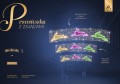 Łukowa przewieszka LED z motywem zajączków, iluminacja wielkanocna do przestrzeni miejskich, kurtyna z ciepłobiałych diod i kolorowe sylwetki zwierząt w dynamicznej kompozycji.