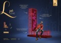 Ławka LOVE – wielkogabarytowa dekoracja świetlna LED w kształcie litery L z motywem serc, dwustronne oświetlenie liniowe LED neon w czerwono-różowej kolorystyce, przeznaczona do przestrzeni publicznych i fotopunktów.