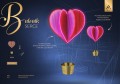 Infografika dekoracji świetlnej „Balonik Serce” LED neon, prezentująca dwustronne oświetlenie liniowe, półprzezroczyste wypełnienie oraz wymiary elementu.