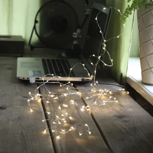 Łańcuch dekoracyjny LED DEW DROP sterownik zasilanie z USB 3000k