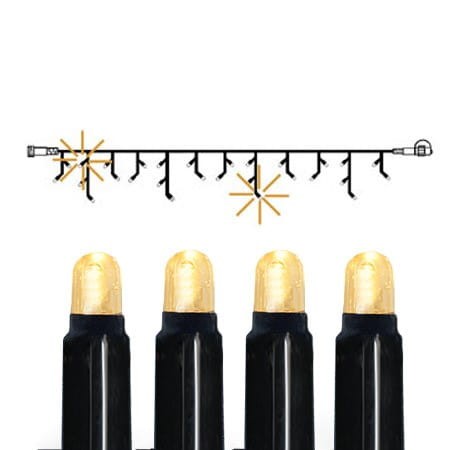 Infografika kurtyny świetlnej LED 3m x 0,4m – ciepła biel z efektem FLASH, system 24V, przewód w kolorze czarnym, podgląd rozmieszczenia diod.