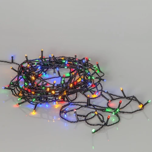 Lampki choinkowe LED 300 diod Multikolor FLASHY – kolorowe światełka LED na czarnym przewodzie, 21 m długości, do dekoracji choinki lub ogrodu.