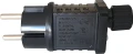 Zbliżenie na sterownik wtyczkowy z opisanymi trybami świecenia, w tym steady on, twinkle, slow fade i inne.