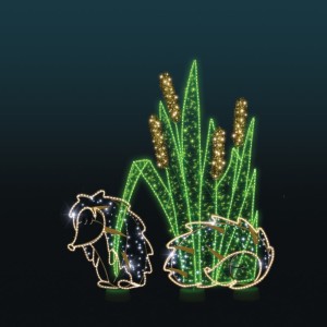 Iluminacja wolnostojąca LED Kompozycja z Jeżami 2D 3,3m wysokości AM-153019