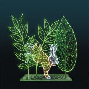 Iluminacja wolnostojąca LED Kompozycja z Zającem 2D 3,1m wysokości AM-153024