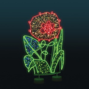 Iluminacja wolnostojąca LED Kwiat 2D 2,4m wysokości AM-145050