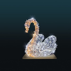 Iluminacja wolnostojąca LED Łabędź Biały 3D 1,3m wysokości AM-127080