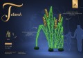 Tatarak LED dekoracyjna instalacja świetlna z zielonym podświetleniem i złotymi akcentami, fotopunkt inspirowany roślinnością wodną do przestrzeni miejskiej, przyciągający uwagę naturalną formą i efektownym blaskiem. ID 145049.