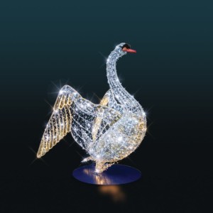 Iluminacja wolnostojąca LED Świetlisty Łabędź 3D 2,7m wysokości AM-113442