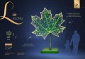 Liść klonu LED, dekoracyjna iluminacja inspirowana charakterystycznym kształtem liścia klonowego, z wyraźnie zaznaczonymi krawędziami i żyłkowaniem świetlnym. ID 127040.