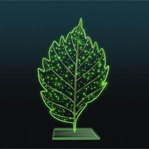 Iluminacja wolnostojąca LED Liść Wiązu 2D 3,1m wysokości AM-127042