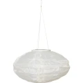 Biały lampion solarny LED o owalnym kształcie wykonany z poliestru. Lekka dekoracja przeznaczona do zawieszenia w ogrodzie, na tarasie lub balkonie.