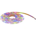 Elastyczna solarna taśma LED w formie zwoju z widocznymi diodami RGB. Produkt przedstawiony na białym tle, eksponującym różnobarwne punkty świetlne.
