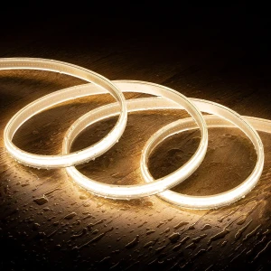 Taśma wąż LED COB 230V 320 diod / m Biała Ciepła cięcie co 50cm IP65