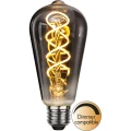 Dekoracyjna żarówka LED filament ST64 z przydymionego szkła i spiralnym włóknem LED emitującym ciepłe światło. Stylowa żarówka retro z gwintem E27, kompatybilna ze ściemniaczem, do lamp wiszących i dekoracyjnych opraw.
