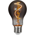 Świecąca żarówka LED Filament A60 3W w dymionym szkle, bardzo ciepła barwa światła 1800K, spiralny żarnik LED, nastrojowe oświetlenie dekoracyjne do girland.