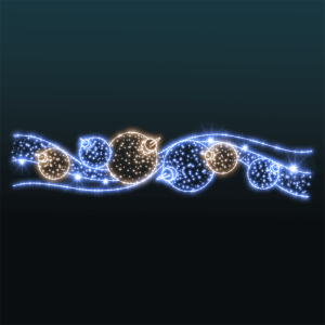 Iluminacja świąteczna dekoracja Uliczna Elewacyjna LED Kompozycja Bombek 2D AM-103346