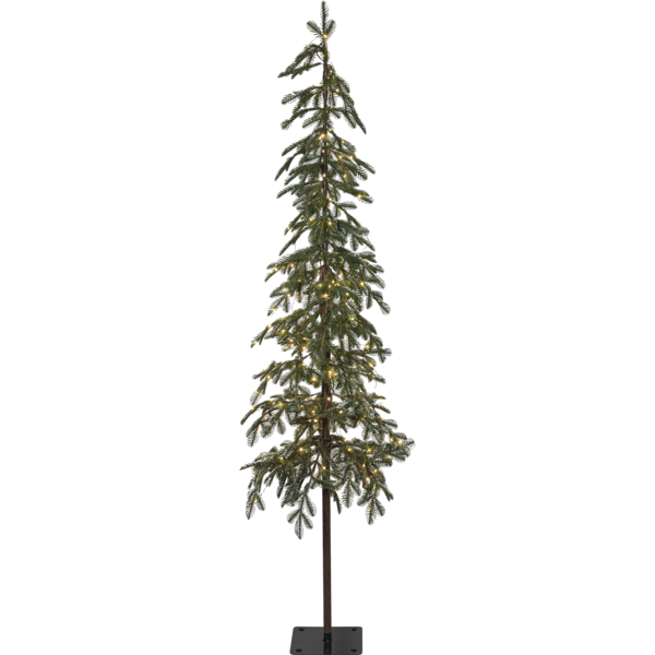 Sztuczna choinka POP-UP, udekorowana złotymi bombkami oraz złotymi kokardami, zwieńczona dużą, złotą kokardą na szczycie, stojąca na czarnym stojaku.